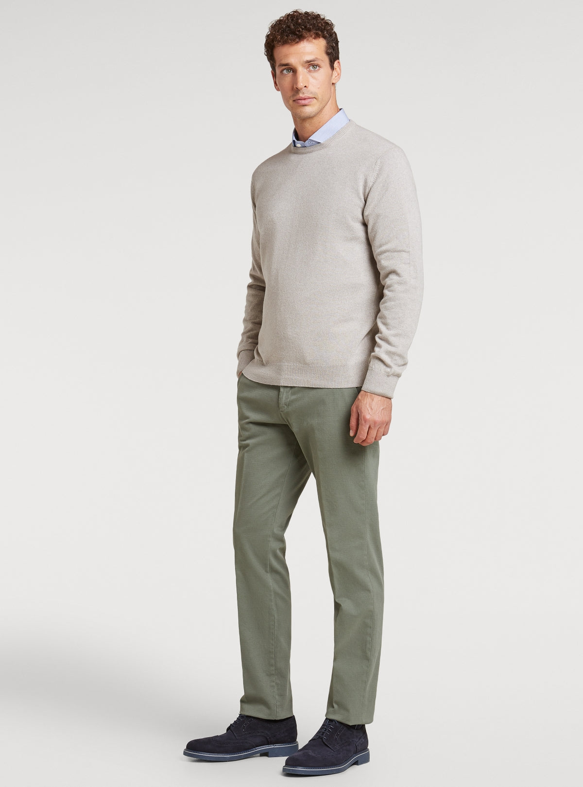 Maglia girocollo in lana e cashmere-1